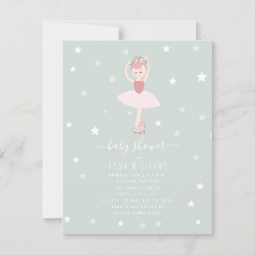 Ballerina Baby Shower Invitation