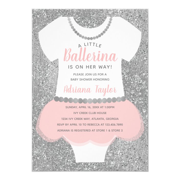 Ballerina Baby Shower Invitation