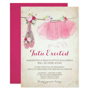 tutu baby shower invitations