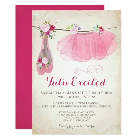 Ballerina Baby Shower Invitation Pink Zazzle