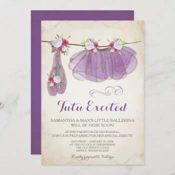 Ballerina Baby Shower Invitation Girl  Purple by VGInvites at Zazzle
