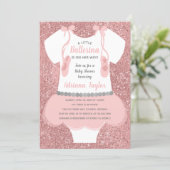 Ballerina Baby Shower Invitation, Pink Invitation (Standing Front)