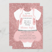Ballerina Baby Shower Invitation, Pink Invitation (Front/Back)
