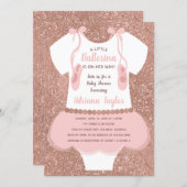 Ballerina Baby Shower Invitation, Rose Gold Invitation (Front/Back)