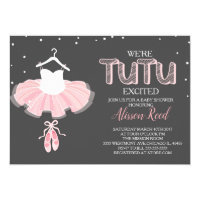 Ballerina baby shower invitation, tutu baby shower card