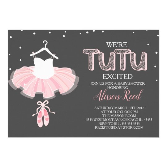 Ballerina Baby Shower Invitation Tutu Ballerina Baby Shower Invitation Tutu Zazzle