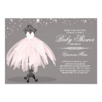 Ballerina Baby shower invitation, tutu excited Card