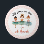 Ballerina Ballet Birthday Girl Button<br><div class="desc">Cute watercolor Ballet Ballerina Birthday watercolor artwork.  Children's ballerina birthday theme. Easy to personalize.</div>