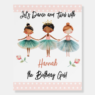 Ballerina Ballet Birthday Girl Foam Board