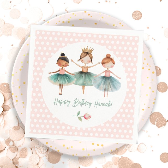 Ballerina Ballet Birthday Girl Napkins (Creator Uploaded)