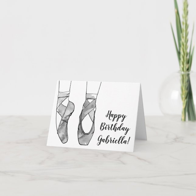 Ballerina Ballet Birthday Party Card (Front)