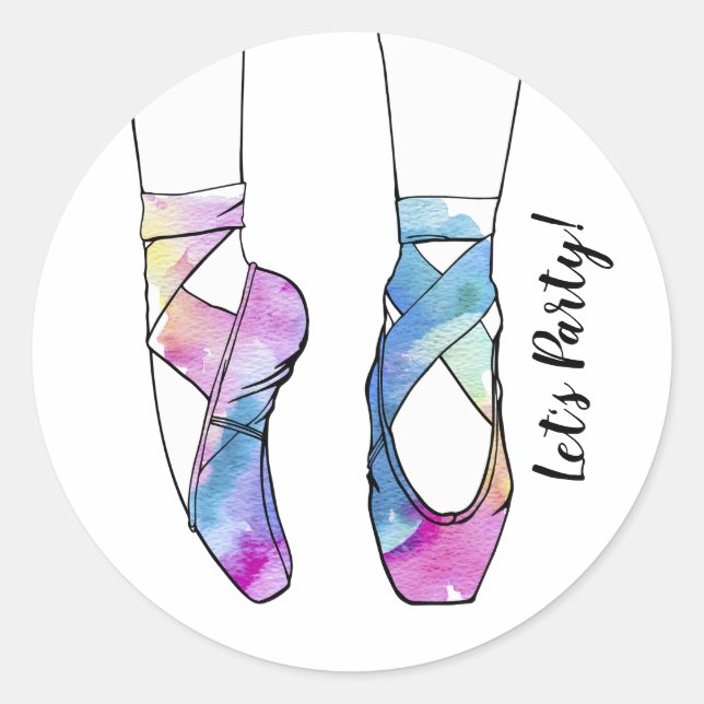 Ballerina Ballet Birthday Party Classic Round Sticker (Front)
