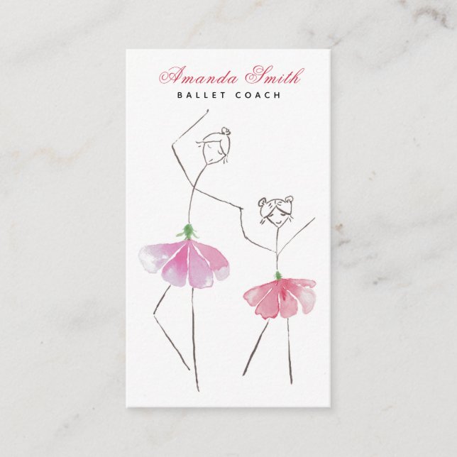 Ballerina Ballet Dance Teacher Instructor Business Card (Front)