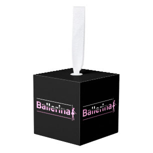 Ballerina - Ballet Dancer Arch Minimalist Art Cube Ornament