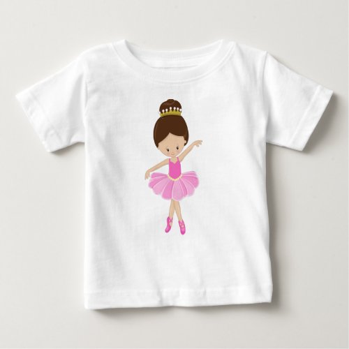 Ballerina Ballet Dancer Ballet Girl Brown Hair Baby T_Shirt