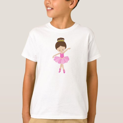 Ballerina Ballet Dancer Ballet Girl Brown Hair T_Shirt