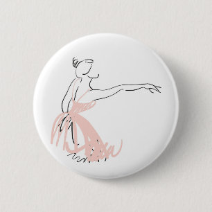 Ballerina ballet dancer button