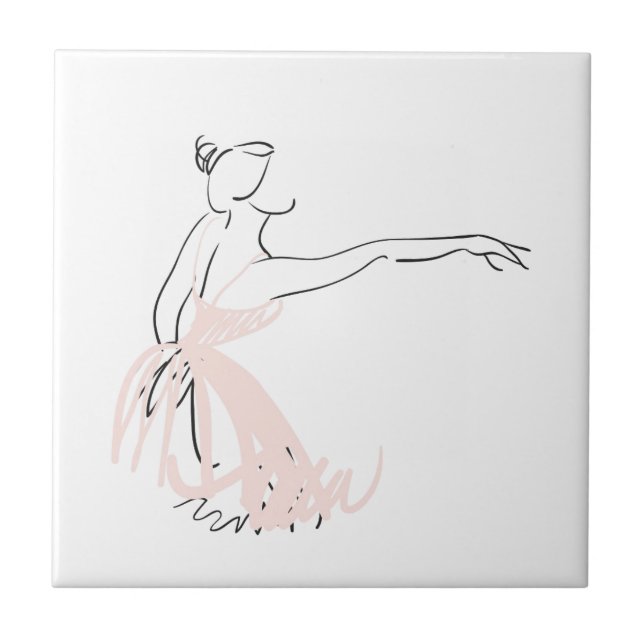 Ballerina ballet dancer ceramic tile (Front)