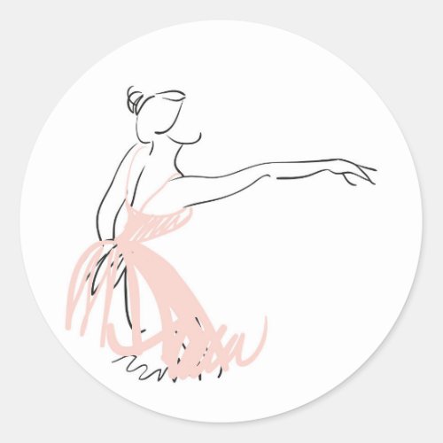 Ballerina ballet dancer classic round sticker