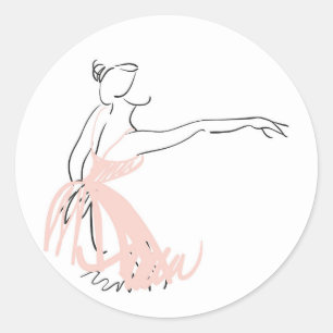 Ballerina ballet dancer classic round sticker