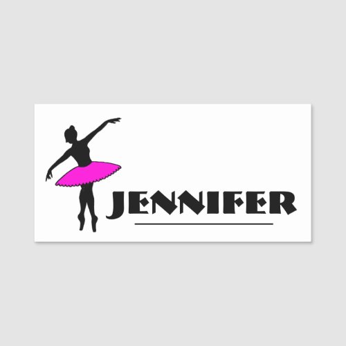 Ballerina Ballet Dancer Dance Studio Teacher Name Tag