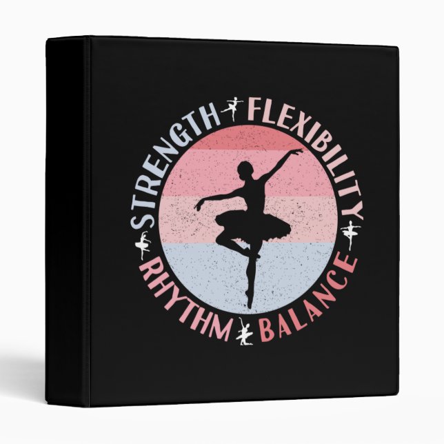 Ballerina Ballet Dancer - Mindset Values 3 Ring Binder (Front/Spine)