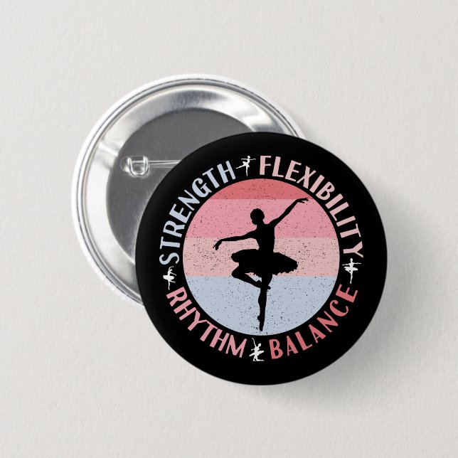 Ballerina Ballet Dancer - Mindset Values Button (Front & Back)
