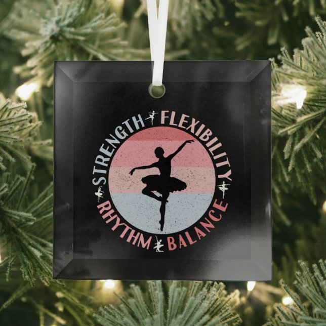 Ballerina Ballet Dancer - Mindset Values Glass Ornament (Insitu)