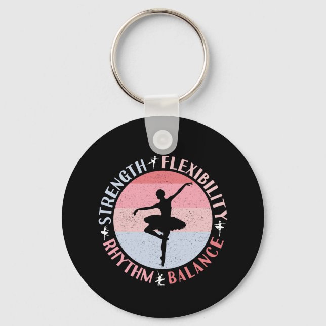 Ballerina Ballet Dancer - Mindset Values Keychain (Front)