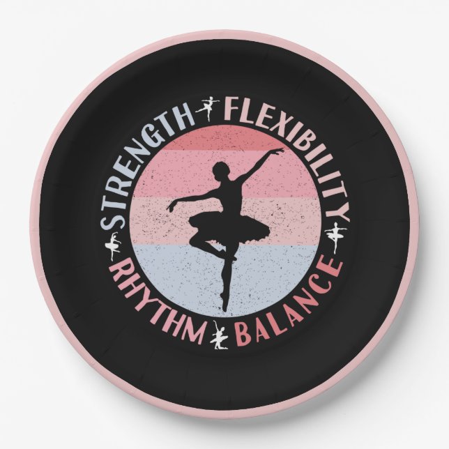 Ballerina Ballet Dancer - Mindset Values Paper Plates (Front)