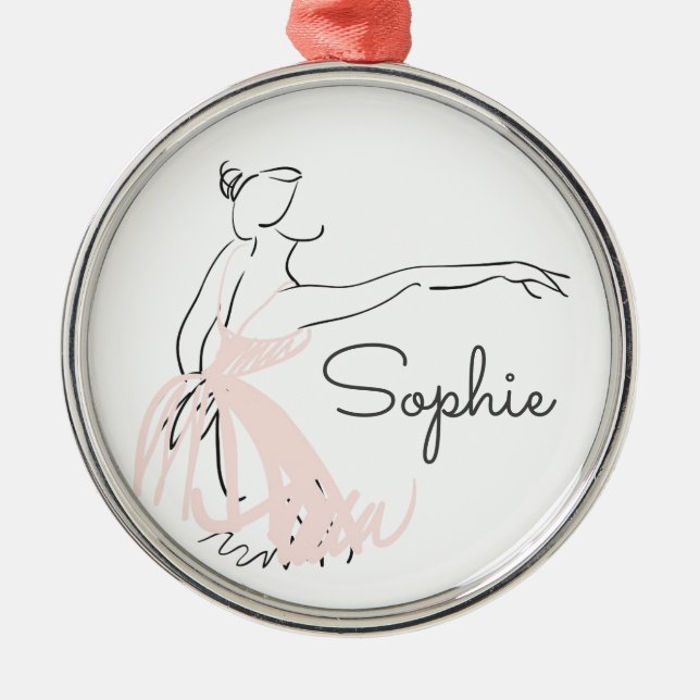 Ballerina ballet dancer personal name metal ornament (Front)