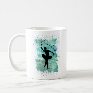 Ballerina Ballet Dancer Silhouette in Blue