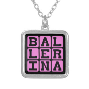 Ballerina, Ballet Dancer Silver Plated Necklace