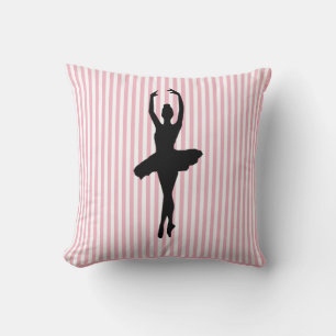 Ballerina Ballet Dancer Stripe Throw Pillow