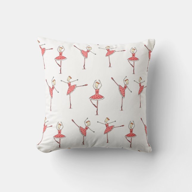 Ballerina Ballet Dancer Throw Pillow (Front)