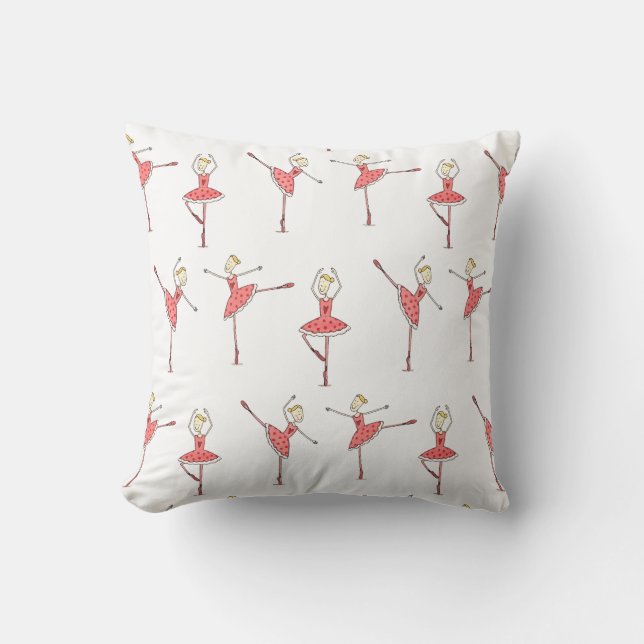 Ballerina Ballet Dancer Throw Pillow (Front)