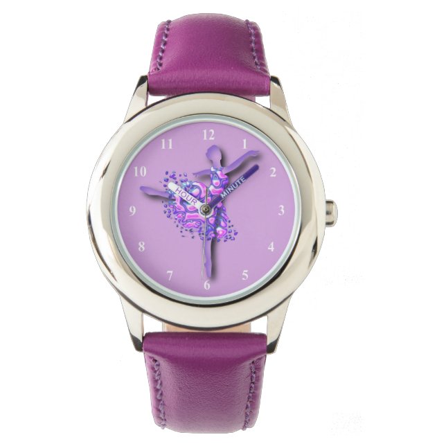Ballerina Ballet Dancer Watch Purple (Front)