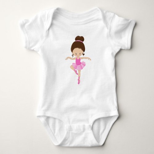 Ballerina Ballet Girl Ballet Dance Brown Hair Baby Bodysuit