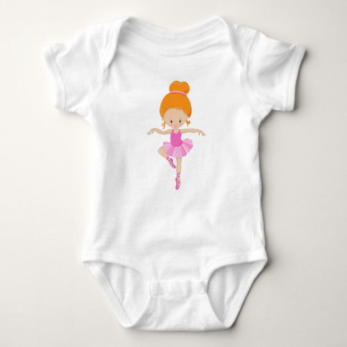 Ballerina Ballet Girl Ballet Dance Orange Hair Baby Bodysuit