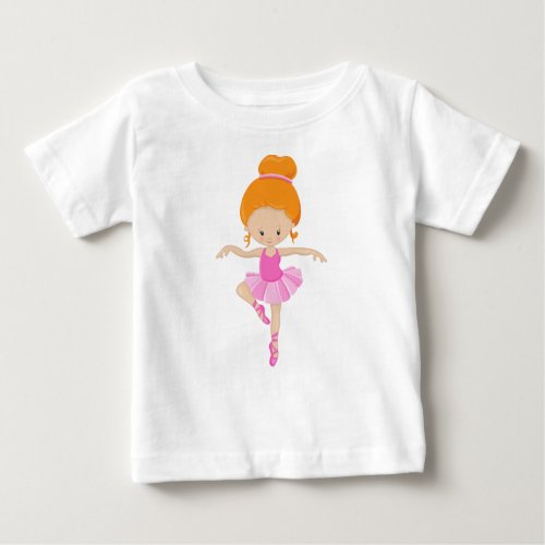 Ballerina Ballet Girl Ballet Dance Orange Hair Baby T_Shirt