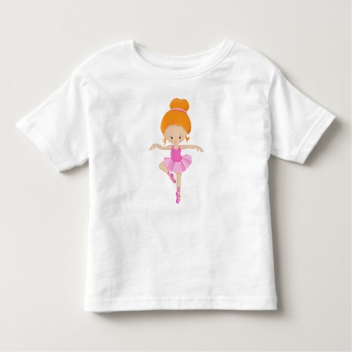 Ballerina Ballet Girl Ballet Dance Orange Hair Toddler T_shirt