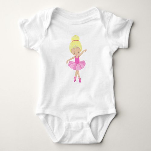 Ballerina Ballet Girl Ballet Dancer Blonde Hair Baby Bodysuit