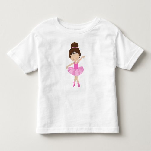 Ballerina Ballet Girl Ballet Dancer Brown Hair Toddler T_shirt