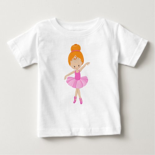Ballerina Ballet Girl Ballet Dancer Orange Hair Baby T_Shirt