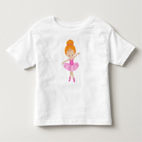 Ballerina Ballet Girl Ballet Dancer Orange Hair Toddler T_shirt