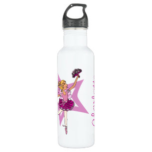 Ballerina ballet girl dancer custom name stainless steel water bottle