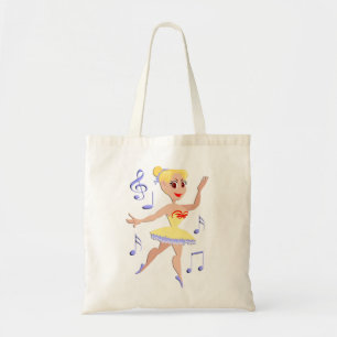 Ballerina Ballet Music Tote Bag