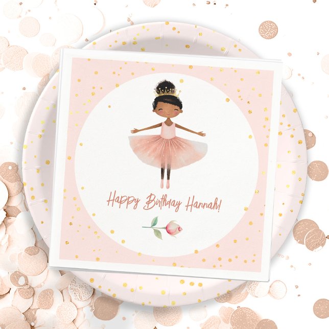 Ballerina Ballet Pink Birthday Girl Napkins (Creator Uploaded)