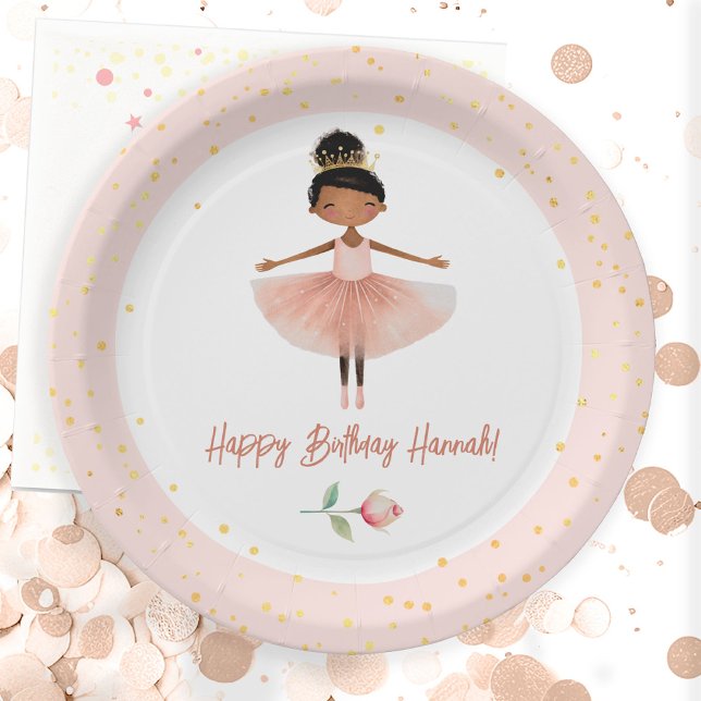 Ballerina Ballet Pink Birthday Girl Paper Plates (Creator Uploaded)
