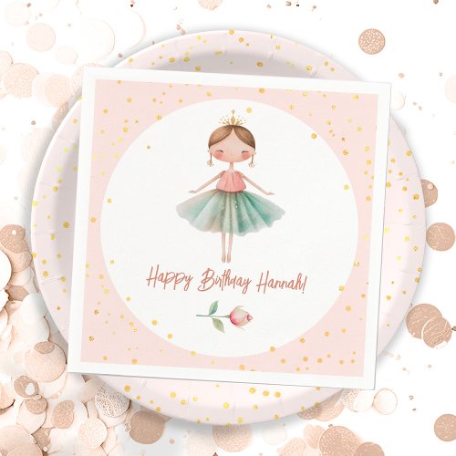 Ballerina Ballet Pink Birthday Napkins